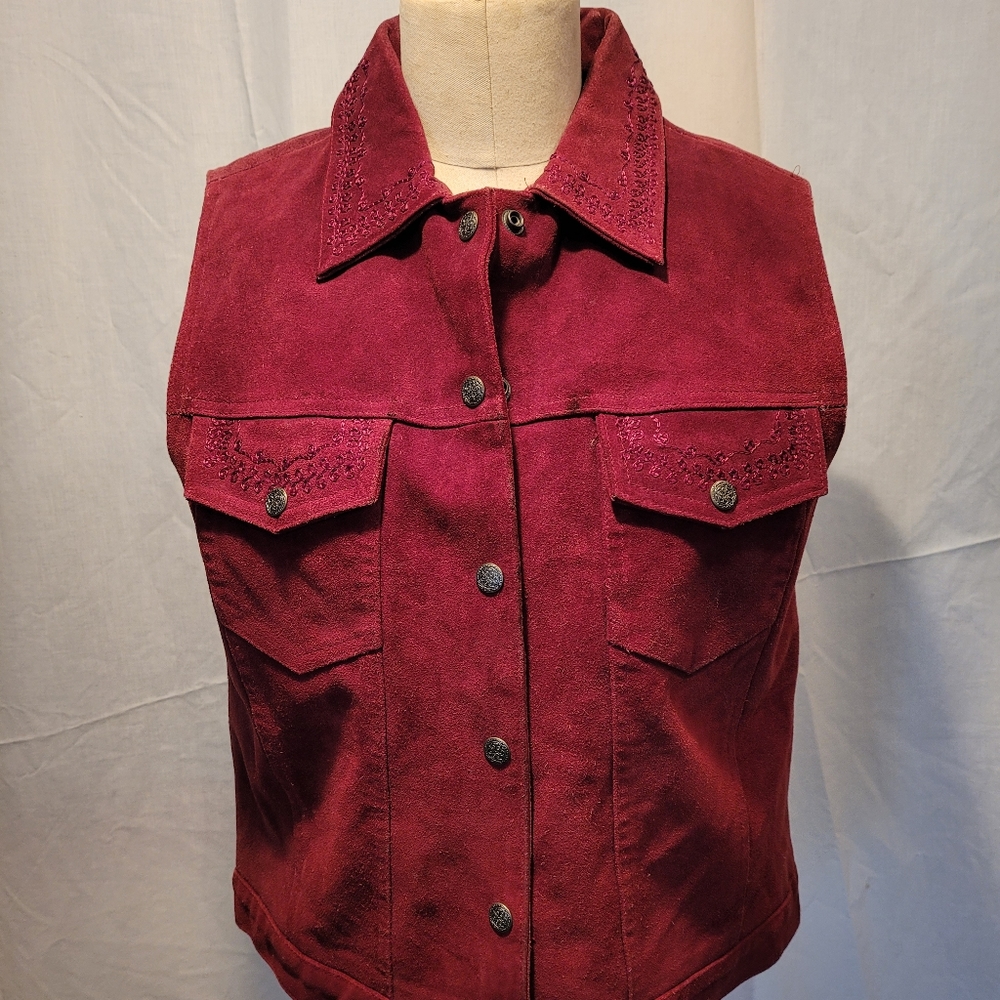 Agapo Red Suede Leather Vest